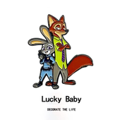 卡通动漫朱迪与尼克胸针疯狂动物城金属徽章创意书包装 饰衣领针