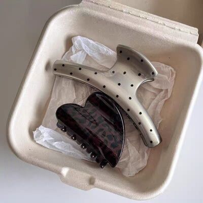 秋冬百搭灰波点抓夹豹纹
