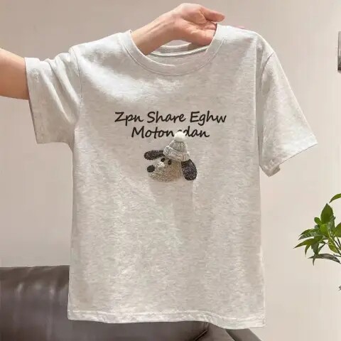 220g纯棉 螺纹领口 +后包边 立体针织帽子+印花短袖T恤男女