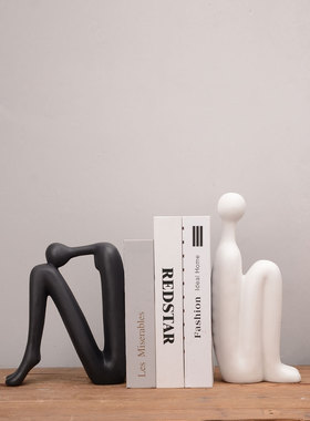 斯堪的纳维亚简单的学习书架抽象人物装饰创意办公室书柜书柜桌面