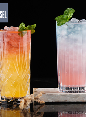 德国进口SCHOTT肖特水晶玻璃柯林杯长饮杯刻花鸡尾酒杯水杯果汁杯