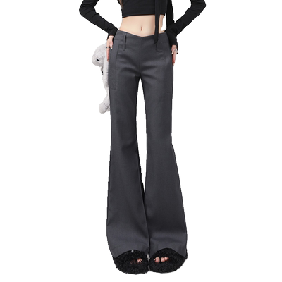 RJVO灰色低腰西装裤女