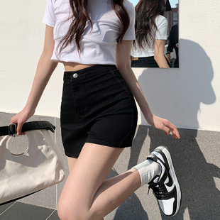 休闲超弹热裤 新款 舒适辣妹紧身显瘦 女夏季 RJVO高腰牛仔短裤