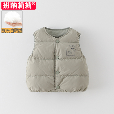 儿童轻薄羽绒马甲秋冬装2025新款宝宝衣服秋冬季保暖背心婴儿坎肩