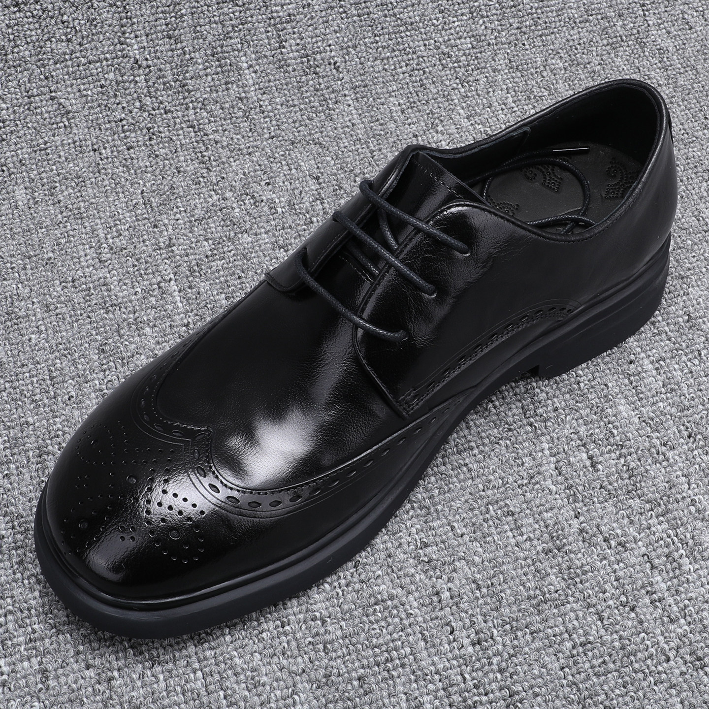 大头皮鞋男款头层牛皮布洛克雕花休闲鞋潮流百搭英伦风系带德比鞋,流行男鞋,休闲皮鞋,淘宝优惠券,粉丝福利购,淘宝优惠卷