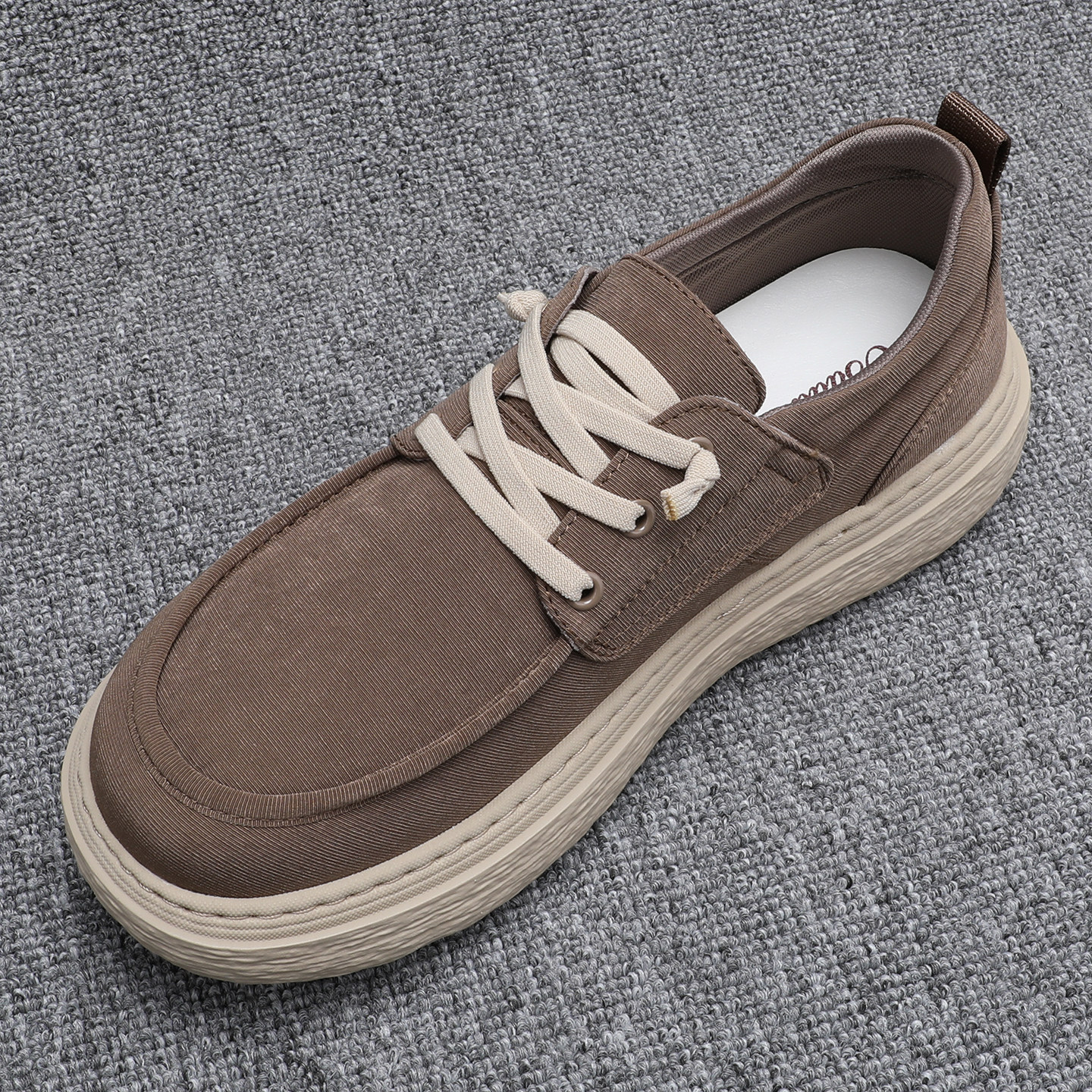 2026春季帆布鞋男款厚底百搭一脚蹬透气休闲板鞋软底舒适青年男鞋