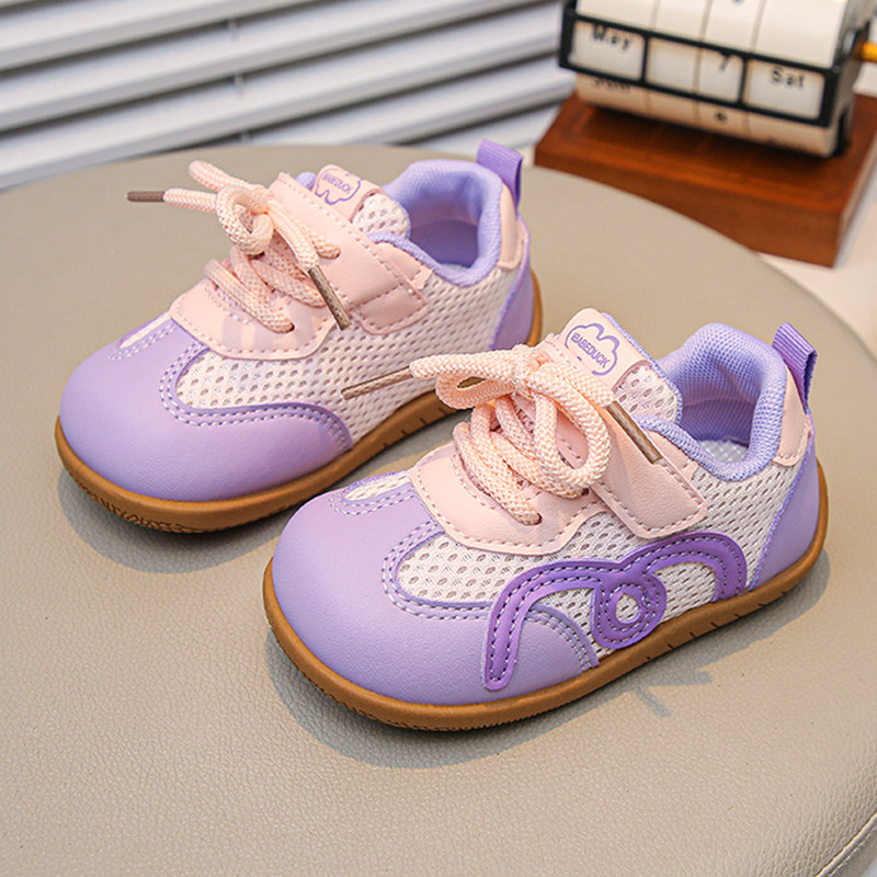 女童学步鞋春秋款儿童软底网面舒适透气德训鞋男童轻便百搭运动鞋