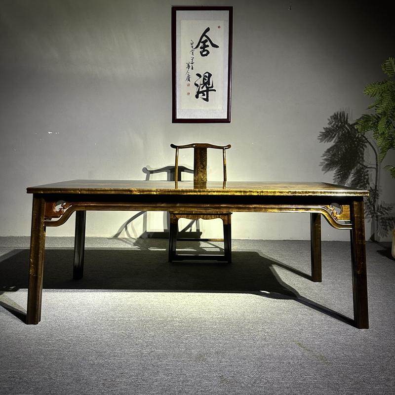 金丝楠木画案阴沉木独板大班台书案小叶桢楠乌木实木仿古书法桌