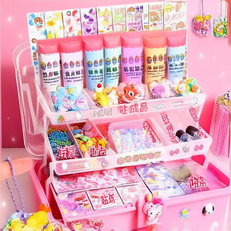 1奶油胶咕卡套装全套贴纸咕卡盘手账贴画材料女孩玩具2