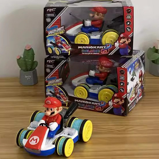 四通遥控马里奥特技车 炫酷灯光音乐mario卡丁赛车玩具