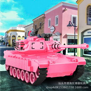 遥控坦克梅卡瓦美国M1A2粉色履带成人电动军事模型男孩玩具车