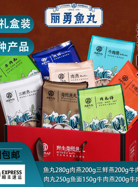 福州正宗丽勇店鱼丸肉燕等混合型精品礼袋内含8种产品组合礼盒装