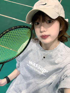 WASSUP美式潮牌情侣短袖T恤女2024新款爆款夏季宽松重磅纯棉学生