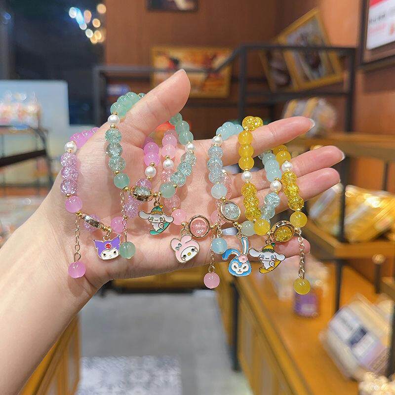 새로운 폭발적인 크리스탈 인터넷 연예인 컬러 팔찌 여성 슈퍼 요정 학생 손 기능 한국어 버전 간단한 팔찌 쥬얼리