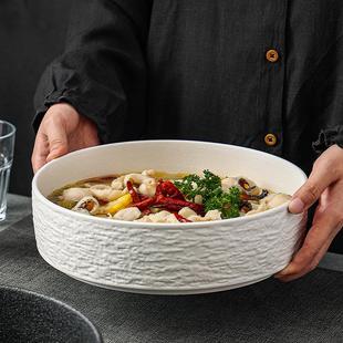 陶瓷水煮鱼大汤碗商用岩石纹干锅盆加深大容量毛血旺小龙虾专用碗