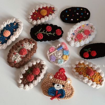 秋冬毛线迷你bb夹可爱卡通重工发夹多巴胺儿童碎发夹针织侧边夹女