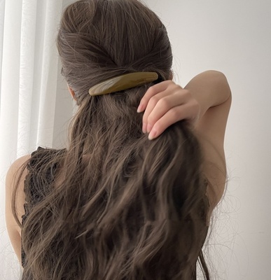 韩版极简风新款马尾夹弹簧夹发夹