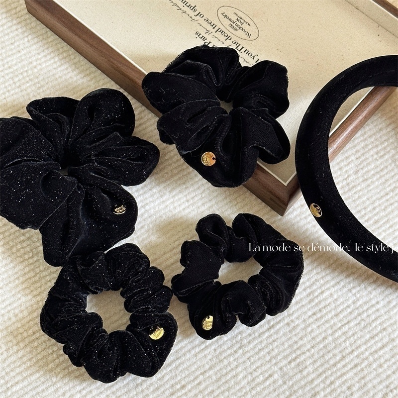 黑闪闪丝绒秋冬大肠发圈