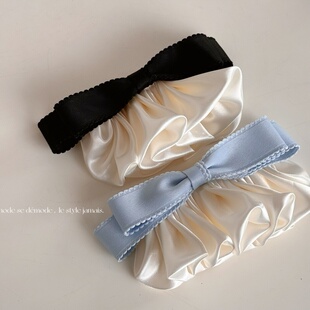 新款法式甜心少女裙摆蝴蝶结弹簧夹多气质发夹甜美可爱顶夹发饰