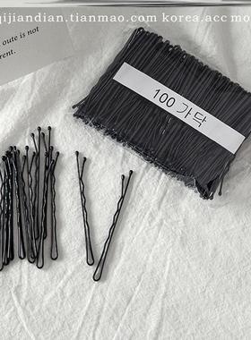 100根袋装~简约基础黑色发夹一字夹少女侧边碎发刘海夹边夹一次性