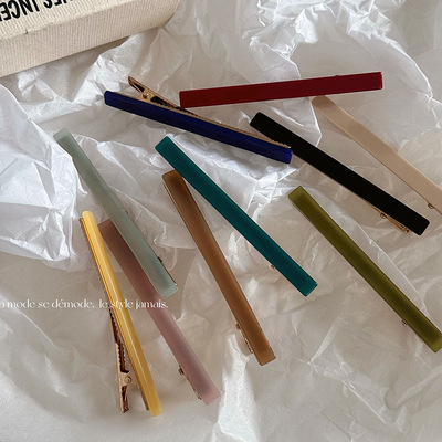 简约气质亚克力少女侧边一字夹子头饰外出百搭刘海碎发鸭嘴夹发夹