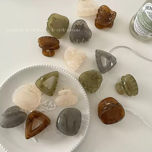 韩国亚克力刘海夹抓夹小号几何鲨鱼发夹女网红高马尾发抓发卡头饰