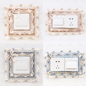 开关保护套布艺蕾丝双开关贴墙贴创意客厅卧室灯插座装 饰简约现代