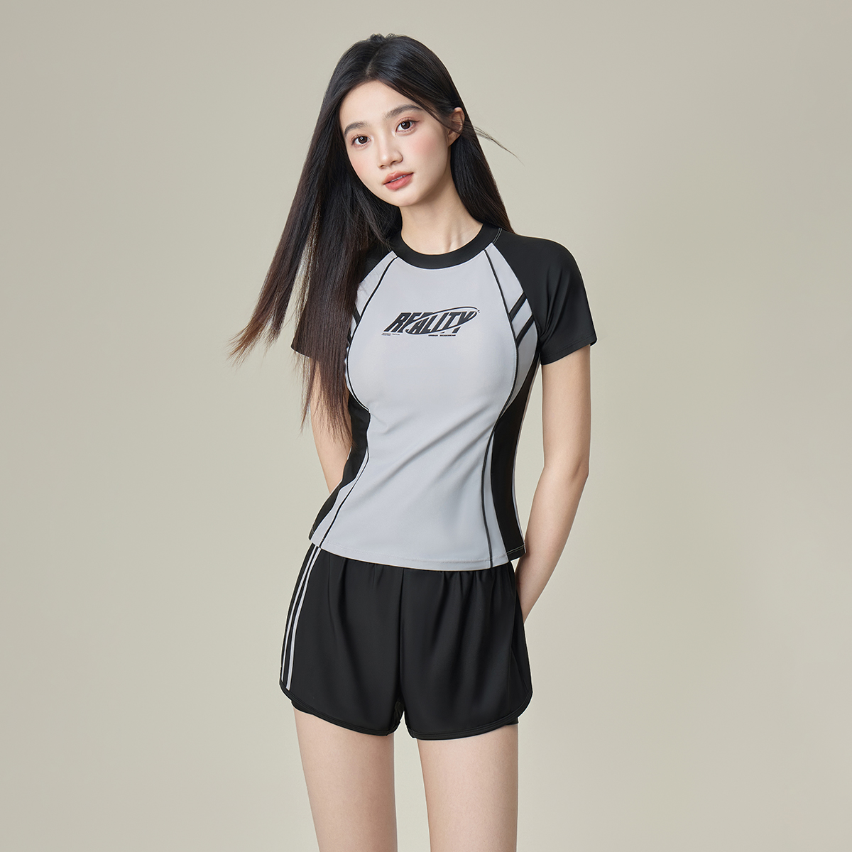分体泳衣女2025新款遮肉显瘦防晒女士保守套装游泳衣专业运动泳装
