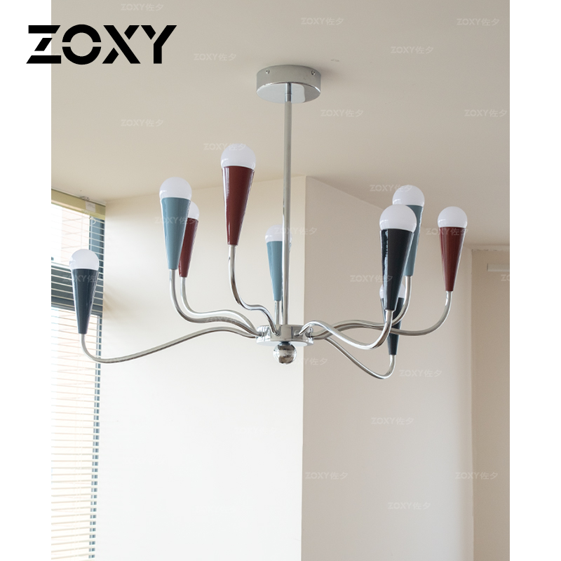 zoxy+客厅+中古风+彩色分子灯