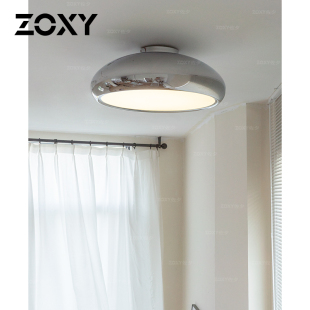 zoxy佐夕 中古设计师主卧室银色复古房间吸顶灯 现代包豪斯卧室灯