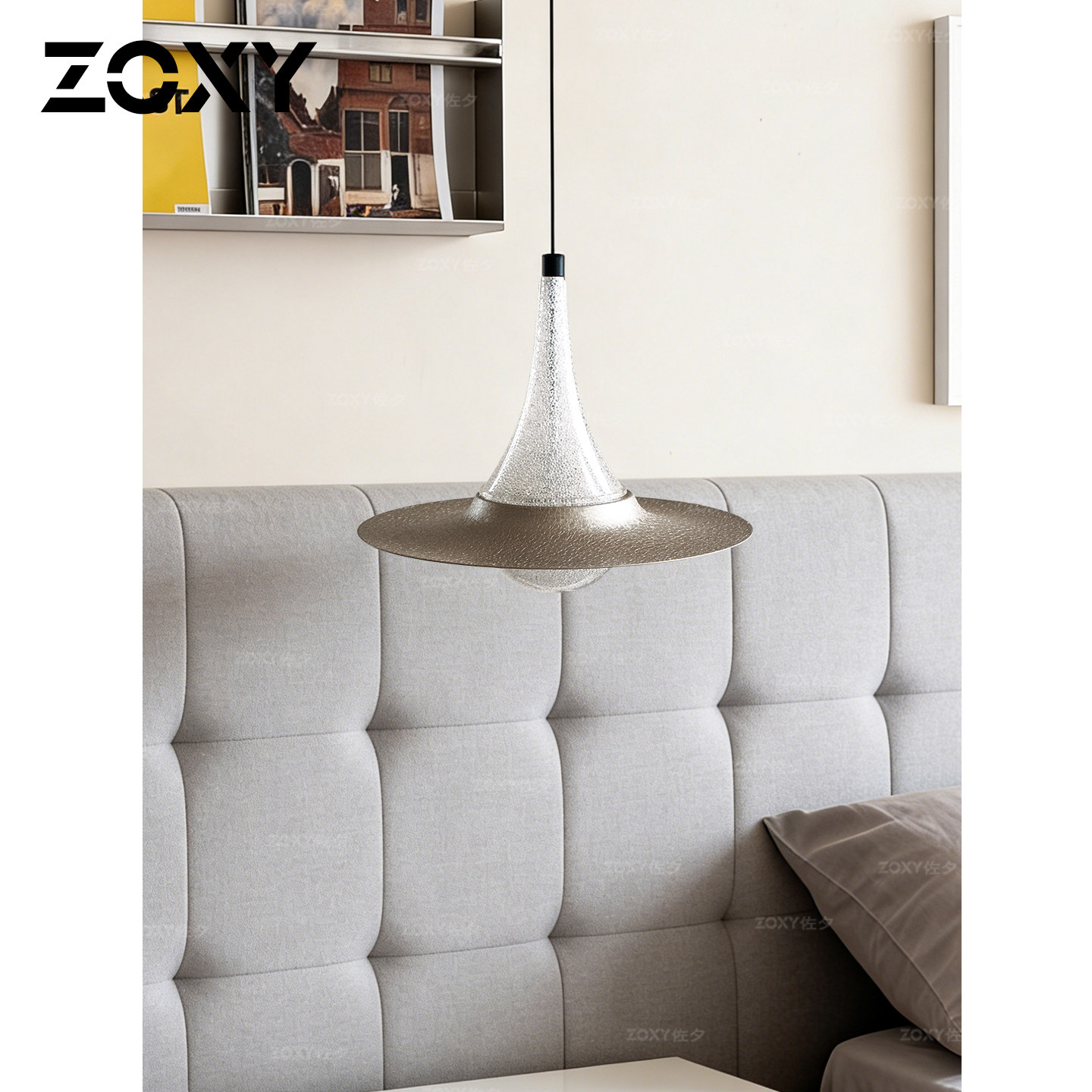 zoxy 现代简约卧室床头吊灯轻奢高级感飞碟过道玄关设计师款灯具,家装灯饰光源,床头/玄关/吧台/过道吊灯,淘宝优惠券,粉丝福利购,淘宝优惠卷