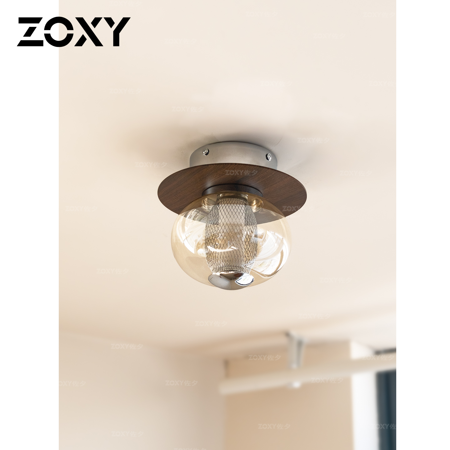 zoxy意式复古玻璃吸顶灯