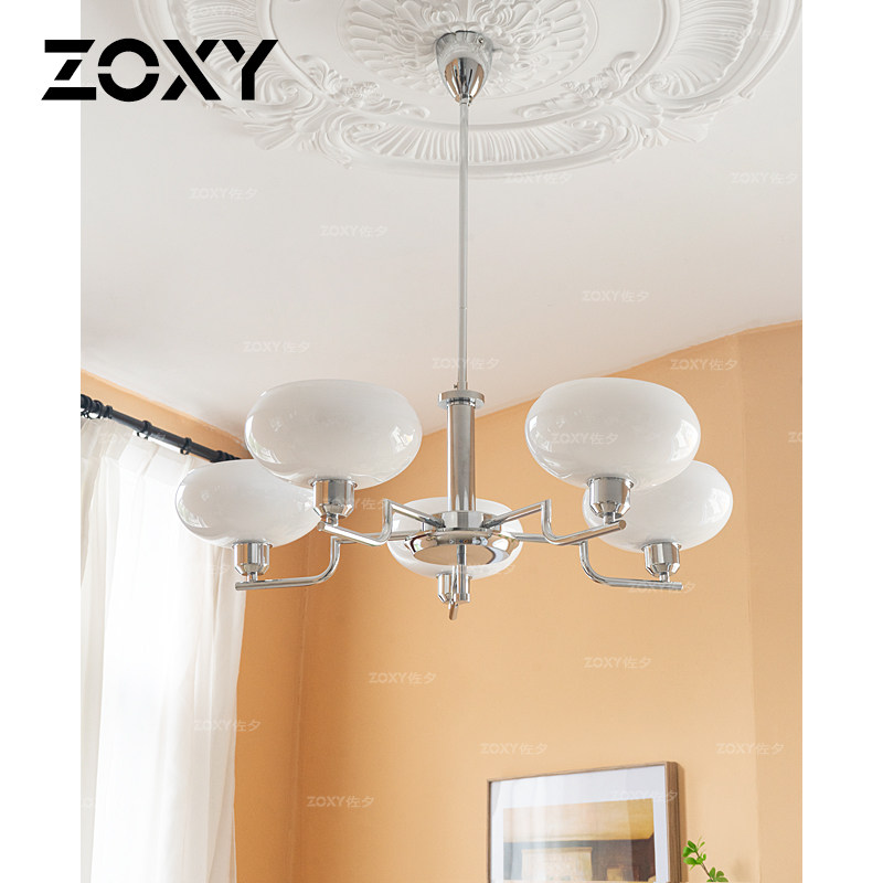 zoxy客厅卧室现代法式全铜吊灯