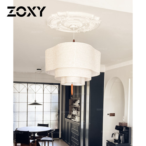 zoxy客厅、卧室法式中古布艺吊灯