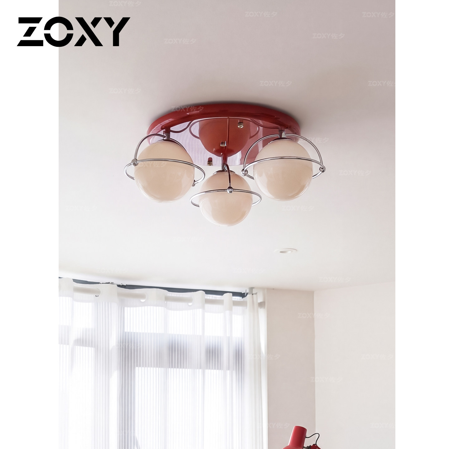 zoxy 复古包豪斯卧室吸顶灯中古孟菲斯餐厅创意时尚设计民宿灯具