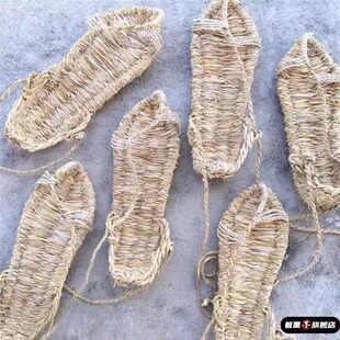 老式手工编织草鞋纯潮男女系带凉鞋复古拖鞋红军民族表演老式凉鞋