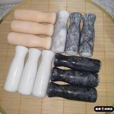 青石手动蒜泥器杵捣药石棒柄研磨棒捣蒜舂石头锤家用捣蒜锤子石臼