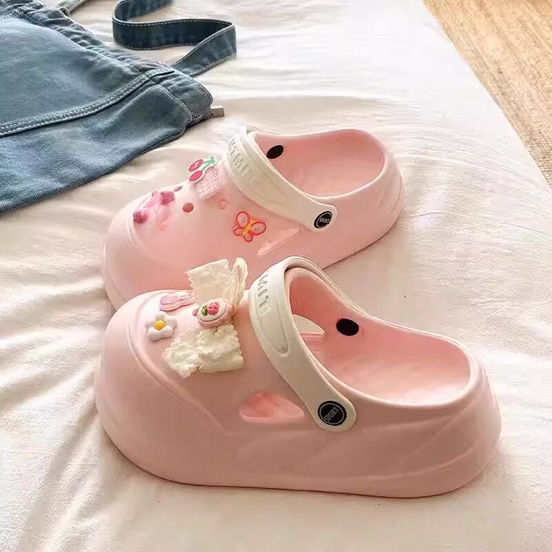 女士外穿eva防滑防臭洞洞鞋平底女款夏季2026新款沙滩踩屎感凉鞋