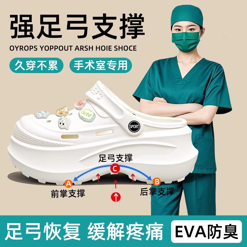 厚底增高洞洞鞋女款外穿夏季2026新款海边沙滩防滑包头凉拖鞋女士