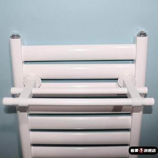 小背篓暖气片散热器毛巾架置物架卫浴横杆圆柱形白色晾衣架挂浴巾