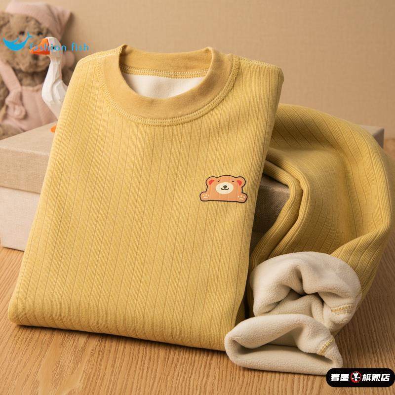 儿童保暖内衣套装加绒加厚纯棉男童秋衣秋裤宝宝女童秋冬季保暖衣