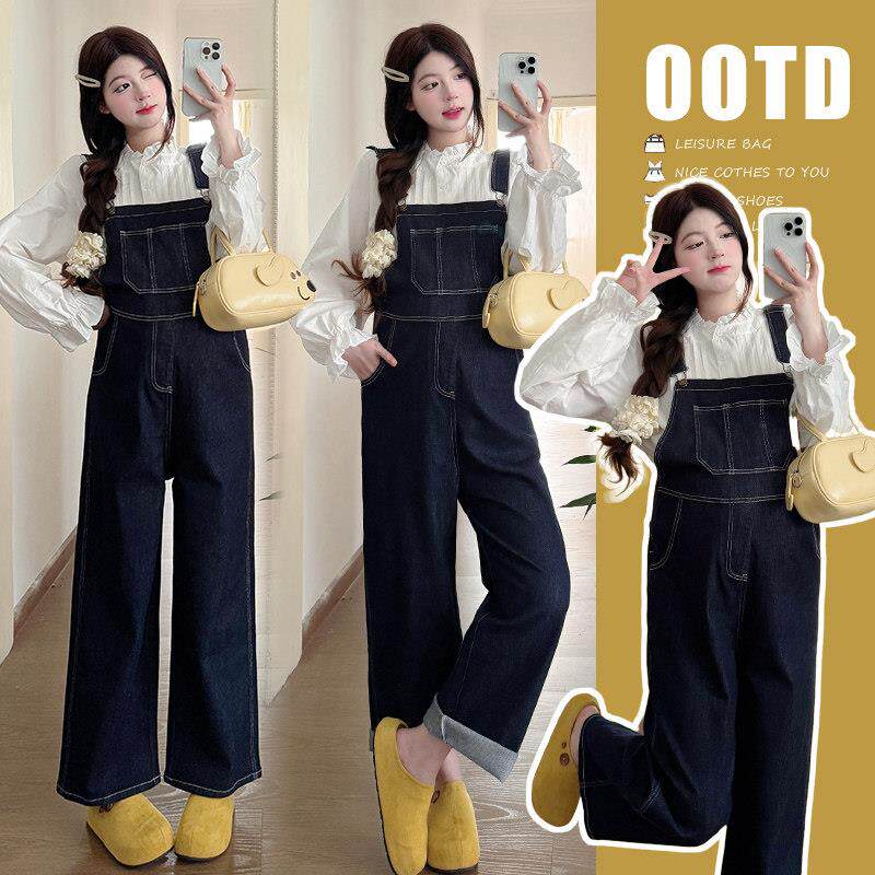 小个子背带裤宽松孕妇装春装套装时尚洋气时髦休闲宽松舒适春秋款