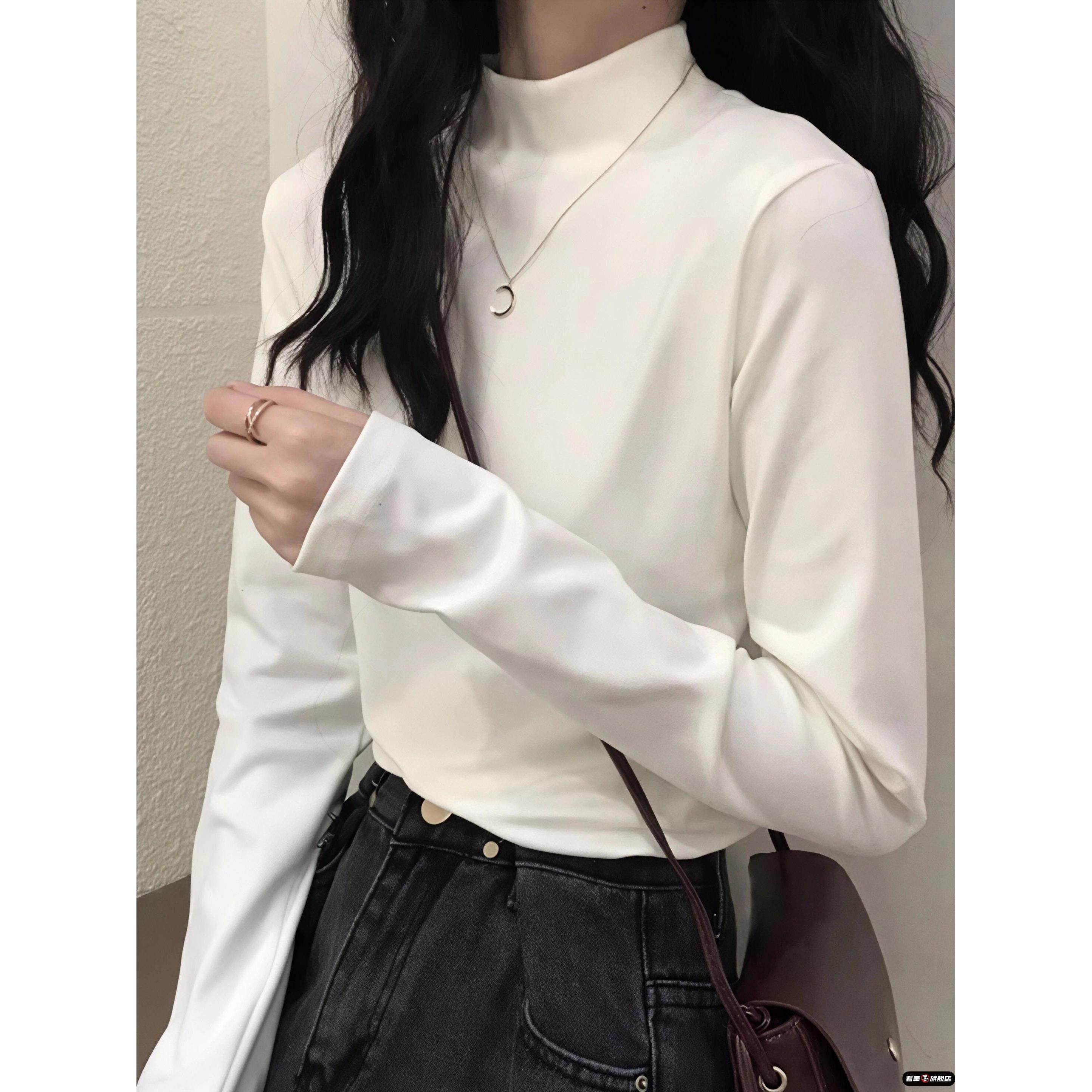德绒半高领打底衫女2025秋冬新款内搭上衣时尚洋气保暖长袖t恤女,女装/女士精品,大码内搭,淘宝优惠券,粉丝福利购,淘宝优惠卷