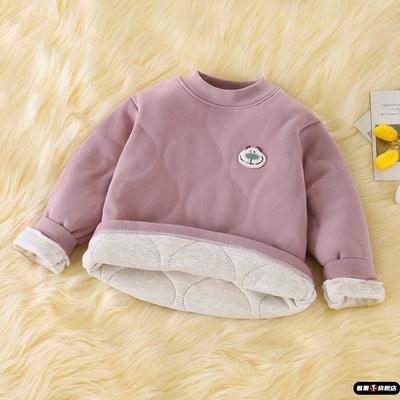 休闲风长袖儿童打底加厚羊毛蚕丝