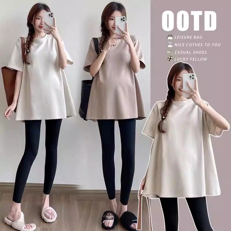通勤风宽松孕妇短袖t恤套装时尚洋气夏季外穿小个子慵懒短裤孕期