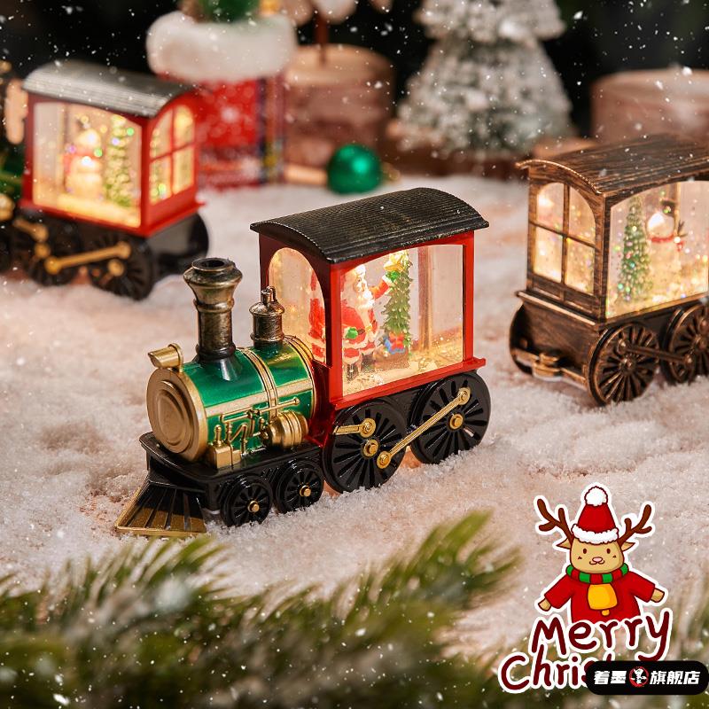 圣诞节桌面氛围摆件圣诞装饰圣诞老人开汽车