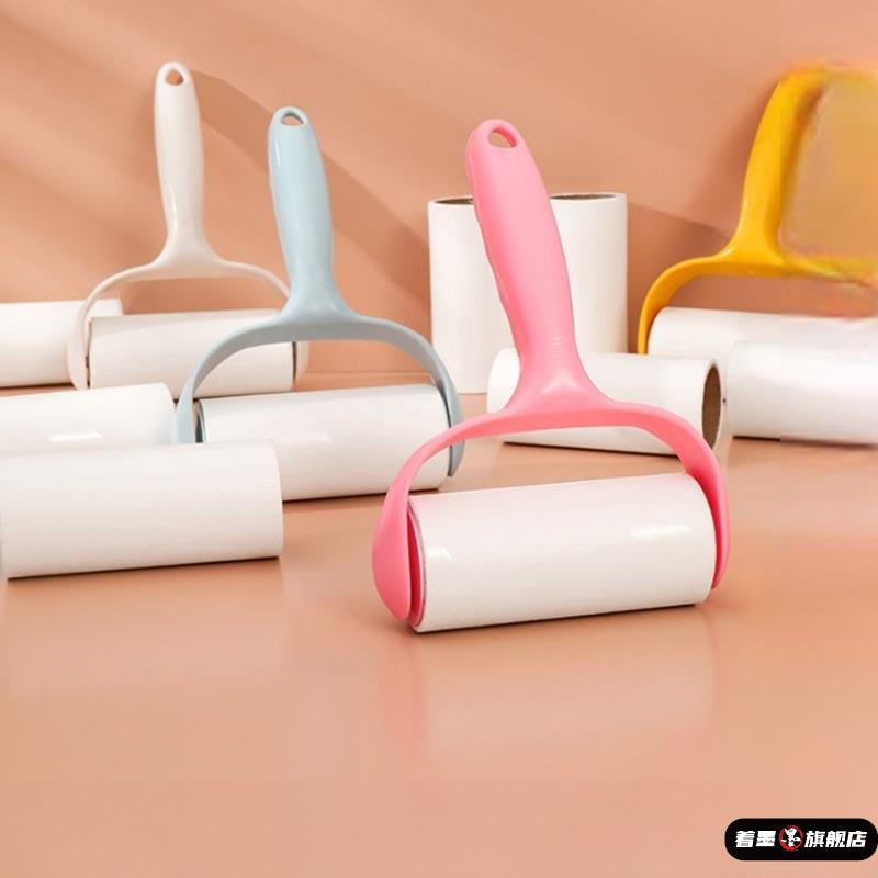 滚筒粘毛器可撕式衣物粘尘除毛毡滚刷衣服替换纸强力清洁卷纸手柄