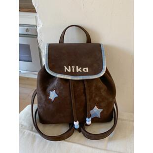 双肩包小巧轻便高级感ins小众风包包日常通勤百搭女背包韩系肩包