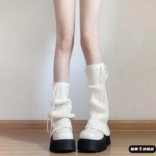 日系针织堆堆袜套女秋冬微喇jk小腿袜新款 显瘦亚文化腿套y2k