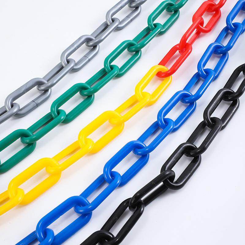 交通塑料警示链条接黑黄红塑料防护链条工地施工安全隔离连接链条